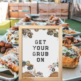 モンスタートラックボーイズ誕生日食べ物ギフトテーブルサイン