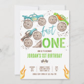 モンスタートラックボーイファストワン誕生日パーティー 招待状 (正面)