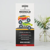 モンスタートラックボーイレーシング誕生日ジャムチケット 招待状 (スタンド正面)