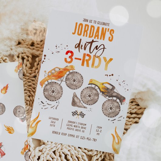 モンスタートラックボーイ汚い3日3rd誕生日パーティー 招待状