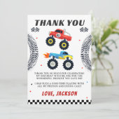 モンスタートラックボーイ誕生日サンキューカード サンキューカード (スタンド正面)