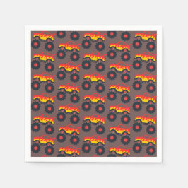 モンスタートラックボーイ誕生日パーティー スタンダードカクテルナプキン