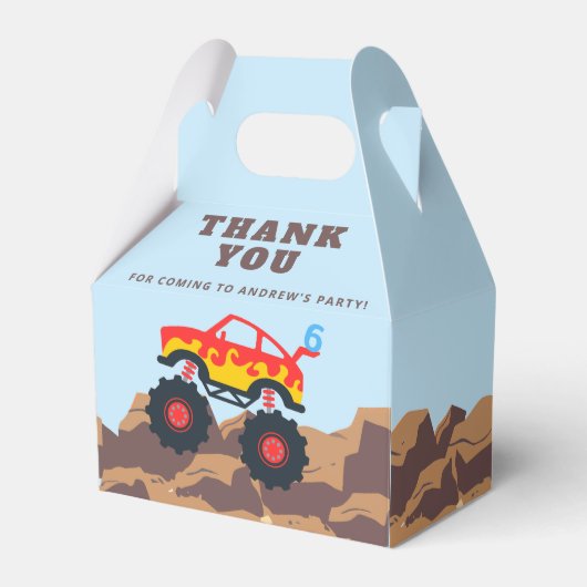 モンスタートラックボーイ誕生日パーティー フェイバーボックス (正面サイド)