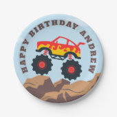 モンスタートラックボーイ誕生日パーティー ペーパープレート (正面)
