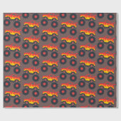 モンスタートラックボーイ誕生日パーティー ラッピングペーパー (フラット)