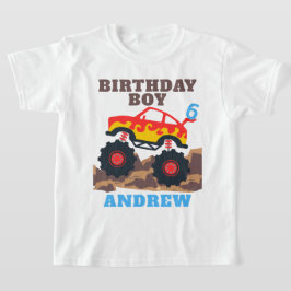 モンスタートラックボーイ誕生日パーティー Tシャツ
