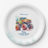 モンスタートラックボーイ誕生日 ペーパープレート (正面)
