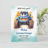 モンスタートラックボーイ誕生日 招待状 (スタンド正面)