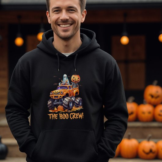 モンスタートラックマッチングファミリーかわいいブークルーメンズ パーカ