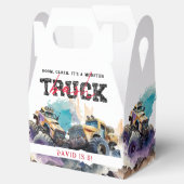 モンスタートラックモダン子供の誕生日パーティー フェイバーボックス (オープン)