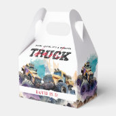 モンスタートラックモダン子供の誕生日パーティー フェイバーボックス (正面サイド)