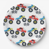 モンスタートラックラリーバースデーパーティー紙プレート ペーパープレート (正面)