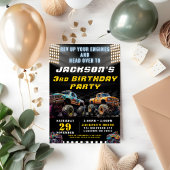 モンスタートラックラリー少年の誕生日パーティー 招待状