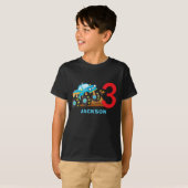 モンスタートラックラリー男の子の誕生日パーティーの衣装 Tシャツ (正面フル)
