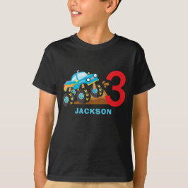 モンスタートラックラリー男の子の誕生日パーティーの衣装 Tシャツ