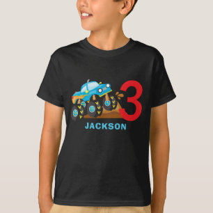 モンスタートラックラリー男の子の誕生日パーティーの衣装 Tシャツ