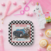 モンスタートラックラリー誕生日パーティーの装飾 ペーパープレート (パーティー)