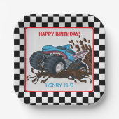 モンスタートラックラリー誕生日パーティーの装飾 ペーパープレート (正面)