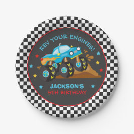 モンスタートラックラリー誕生日パーティーの装飾 ペーパープレート