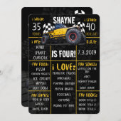 モンスタートラックラリー誕生日パーティーマイルストーンサイン 招待状 (正面/裏面)