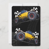 モンスタートラックラリー誕生日パーティーマイルストーンサイン 招待状 (裏面)