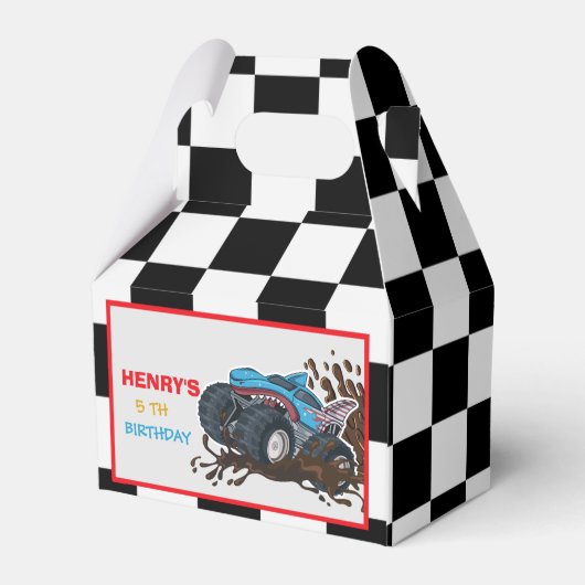 モンスタートラックラリー誕生日パーティー装飾Fav フェイバーボックス (裏面サイド)