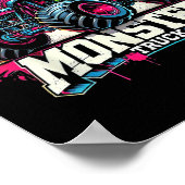 モンスタートラックレトロカラフルグラフィティトドルラーズ ポスター (角)