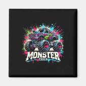 モンスタートラックレトロカラフルグラフィティトドルラーズ マグネット (正面)