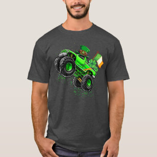 モンスタートラックレプレショーンシャムロックSt patricks day Tシャツ