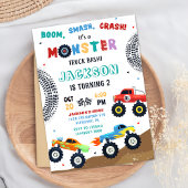 モンスタートラックレーシングカー子供の誕生日招待状 招待状