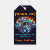 モンスタートラックレース誕生日サンキューギフトラベル ギフトタグ (正面)