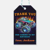 モンスタートラックレース誕生日サンキューギフトラベル ギフトタグ (裏面)