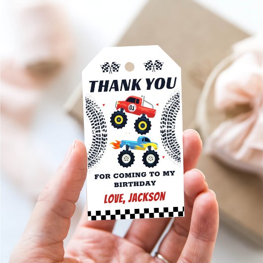 モンスタートラックレース誕生日サンキューギフトラベル ギフトタグ