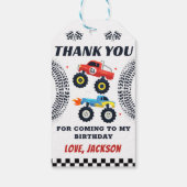 モンスタートラックレース誕生日サンキューギフトラベル ギフトタグ (裏面)