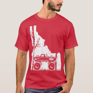 モンスタートラックヴィンテージ – 道路の森のアートのアイダホ Tシャツ