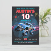 モンスタートラック児童誕生日 招待状 (スタンド正面)