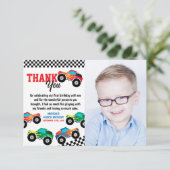 モンスタートラック写真第4誕生日 サンキューカード (スタンド正面)