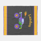 モンスタートラック名パーソナライズされたキッズフリースブランケ フリースブランケット (正面(横))