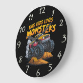 モンスタートラック威厳のあるが土の山を征服 ラージ壁時計 (傾斜)