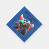 モンスタートラック子供の誕生日パーティの招待状 スタンダードランチョンナプキン (角)