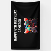 モンスタートラック子供の誕生日パーティの招待状 横断幕 (縦)