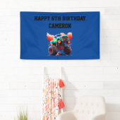 モンスタートラック子供の誕生日パーティの招待状 横断幕 (インサイチュ)