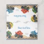 モンスタートラック子供の誕生日パーティーフードテント プレイスカード (外部開封)