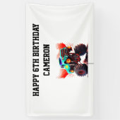 モンスタートラック子供の誕生日パーティー 横断幕 (縦)