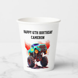 モンスタートラック子供の誕生日パーティー 紙コップ