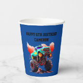モンスタートラック子供の誕生日パーティー 紙コップ (裏面)