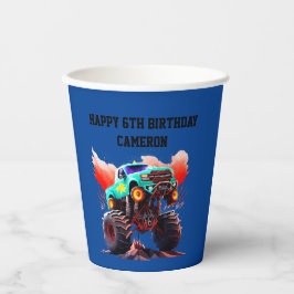 モンスタートラック子供の誕生日パーティー 紙コップ