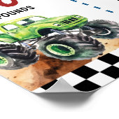 モンスタートラック子供の誕生日マイルストーンフォトポスター ポスター (角)