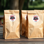 モンスタートラック市松模様にースマッシュ国旗1歳の誕生日 ラウンドシール