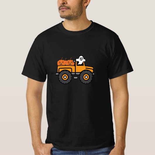 モンスタートラック幽霊カボチャハロウィーンTシャツ Tシャツ (正面)